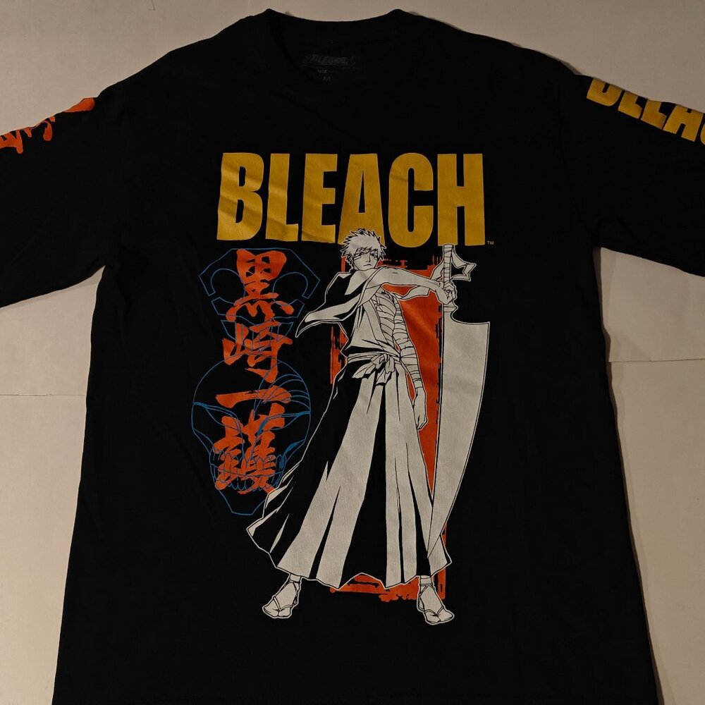 Bleach Anime Ichigo Kurosaki Long Sleeve Shirt Men’s M Black Official Viz Media